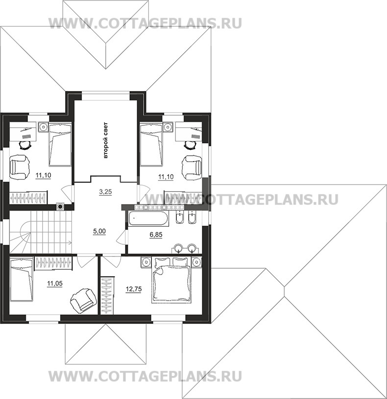 Поэтажные планы проект дома 78-12общ. площадь 228,25 м2