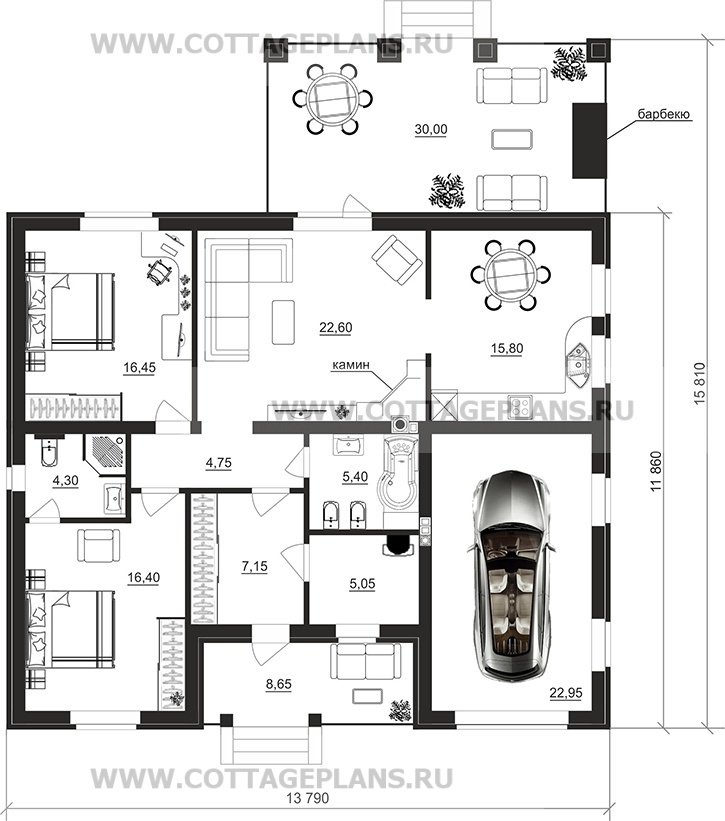 Поэтажные планы проект дома 702-61 общ. площадь 120,85 м2