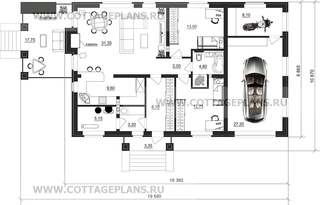 Поэтажные планы проект дома 702-09 общ. площадь 126,20 м2