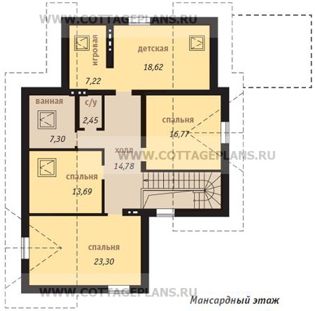 Поэтажные планы проект дома 51-55 общ. площадь 215,8м2