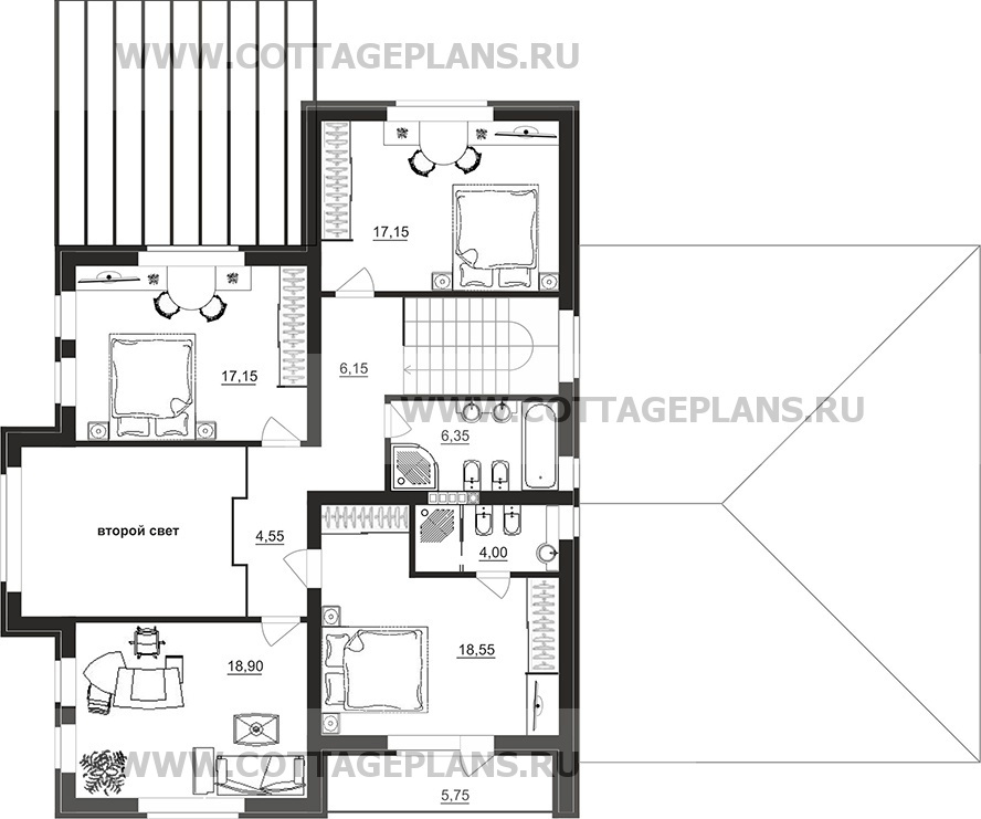 Поэтажные планы проект дома 77-66 общ. площадь 259,75 м2