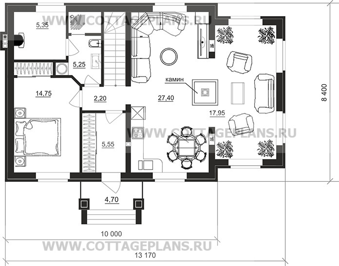 Поэтажные планы проект дома 75-28 общ. площадь 135,95 м2