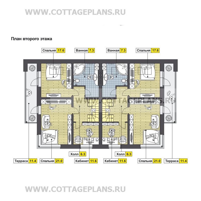 Поэтажные планы проект дома 60-87 общ. площадь 271,24 м2