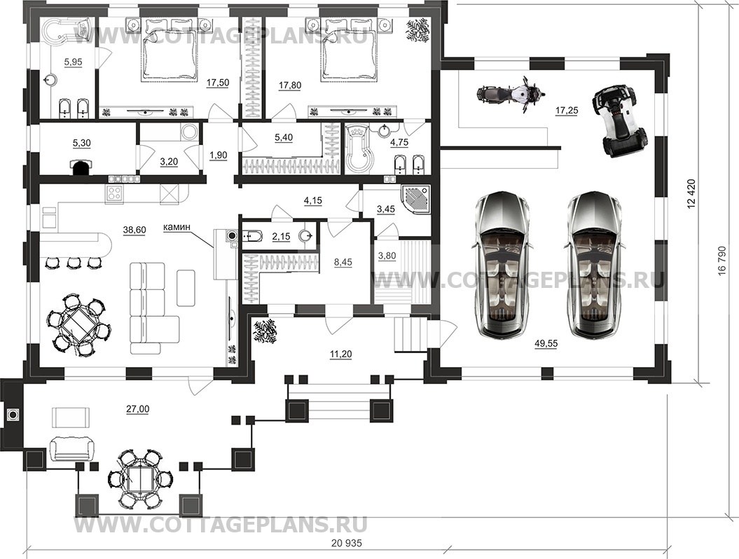 Поэтажные планы проект дома 90-83 общ. площадь 189,70 м2