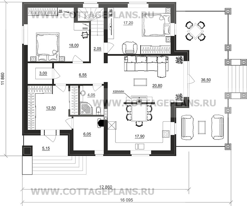Поэтажные планы проект дома 92-81 общ. площадь 213,40 м2