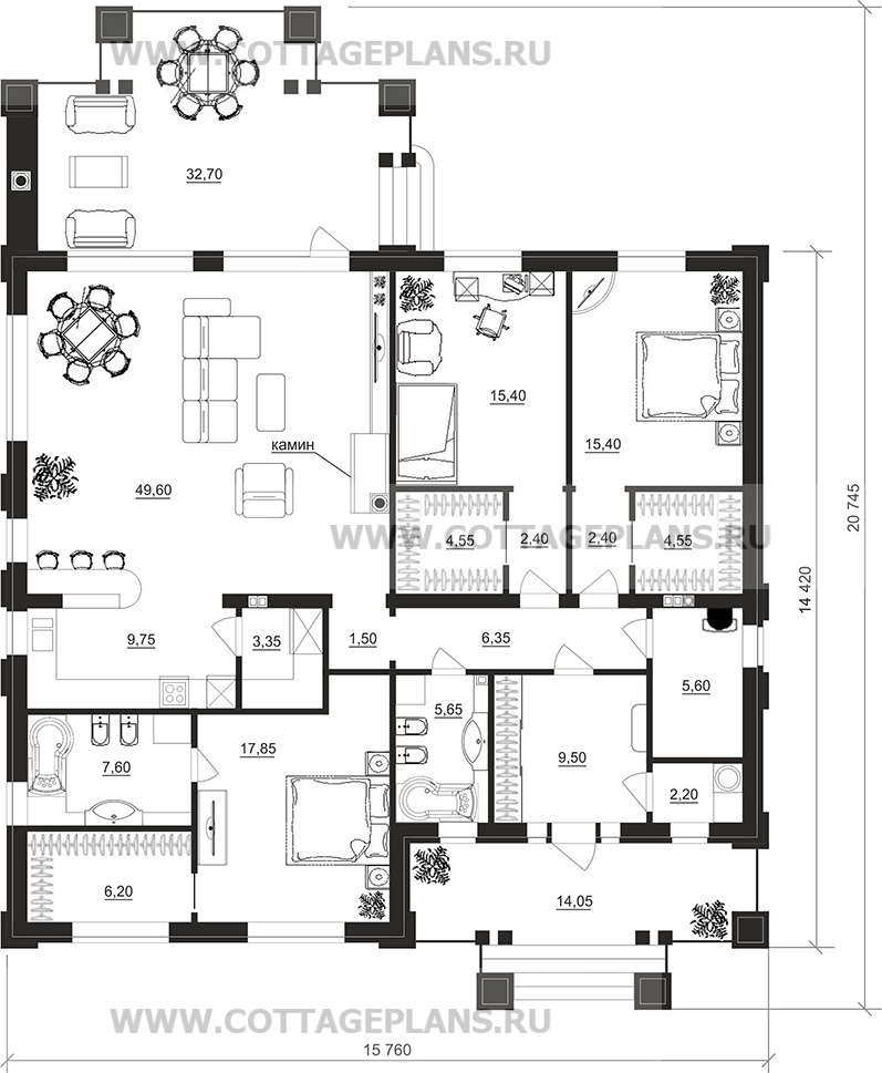Поэтажные планы проект дома 90-67 общ. площадь 168,85 м2