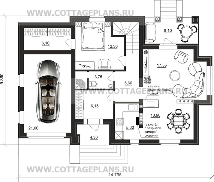 Поэтажные планы проект дома 75-64 общ. площадь 149,30 м2