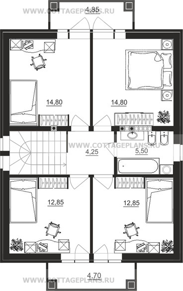 Поэтажные планы проект дома 87-60 общ. площадь 194,55 м2
