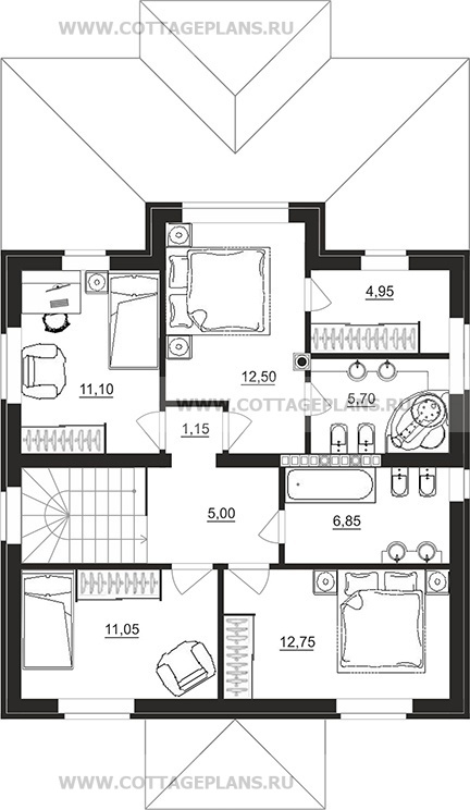 Поэтажные планы проект дома 71-56 общ. площадь 210,70 м2