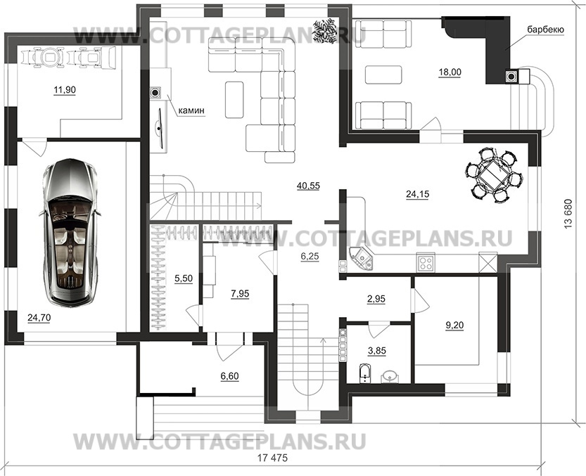 Поэтажные планы проект дома 205-63 общ. площадь 353,40 м2
