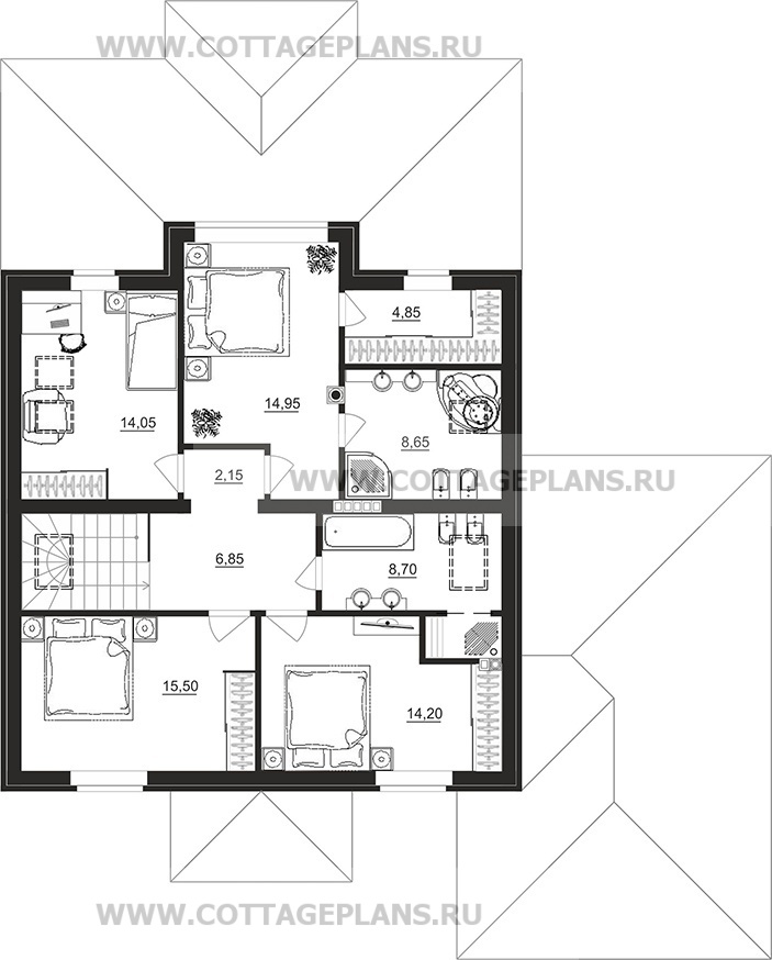 Поэтажные планы проект дома 77-95 общ. площадь 207,90 м2