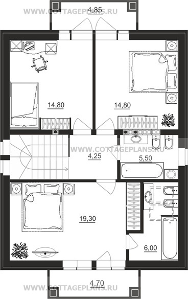 Поэтажные планы проект дома 14-60 общ. площадь 194,55 м2