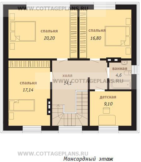 Поэтажные планы проект дома 34-93 общ. площадь 168,6 м2