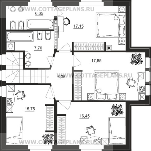 Поэтажные планы проект дома 14-88 общ. площадь 263,25 м2