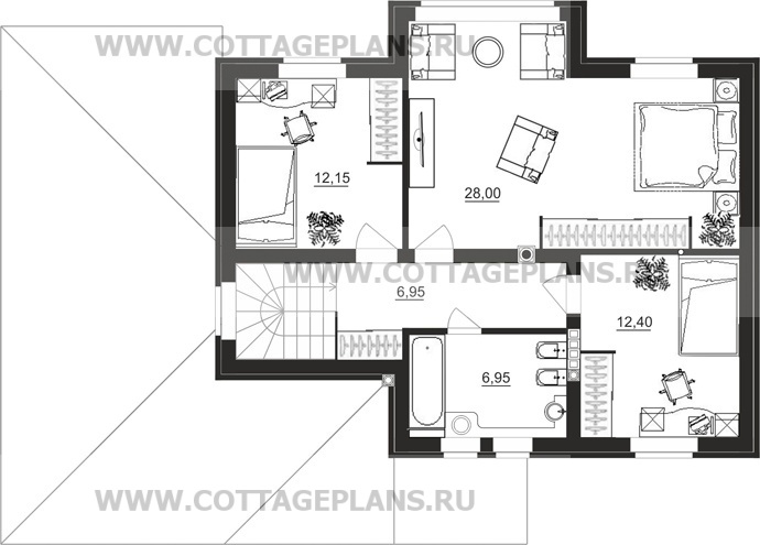 Поэтажные планы проект дома 87-34 общ. площадь 163,90 м2