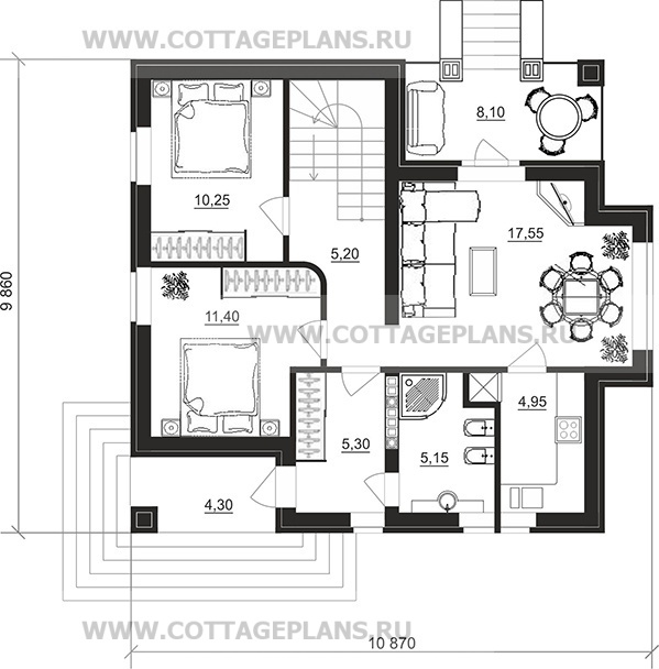 Поэтажные планы проект дома 76-03 общ. площадь 188,10 м2