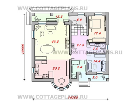 Поэтажные планы проект дома 58-05 общ. площадь 345,9 м2