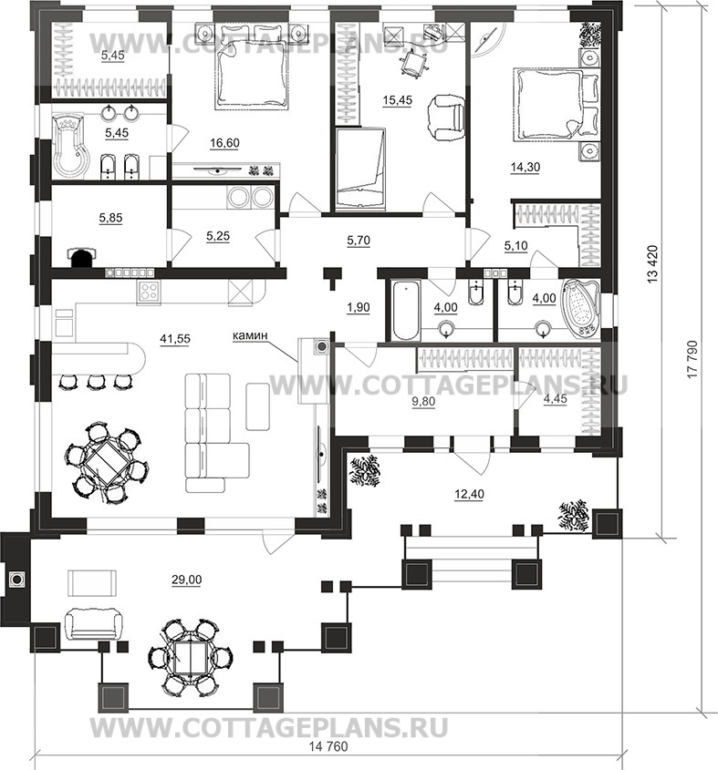 Поэтажные планы проект дома 27-81 общ. площадь 144,45 м2