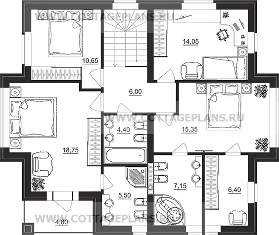 Поэтажные планы проект дома 71-86 общ. площадь 243,90 м2