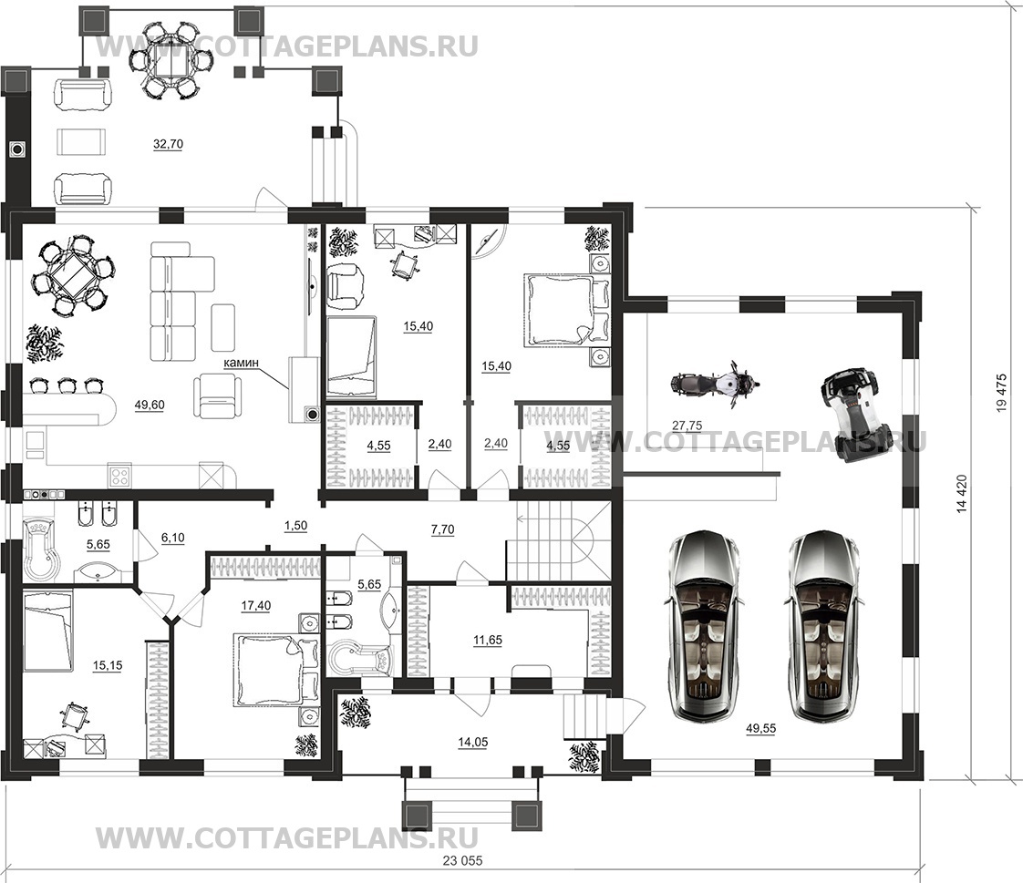 Поэтажные планы проект дома 91-77 общ. площадь 408,45 м2