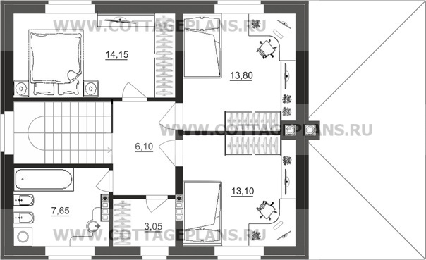 Поэтажные планы проект дома 71-32 общ. площадь 196,80 м2