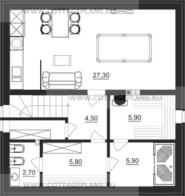 Поэтажные планы проект дома 15-05 общ. площадь 104,05 м2
