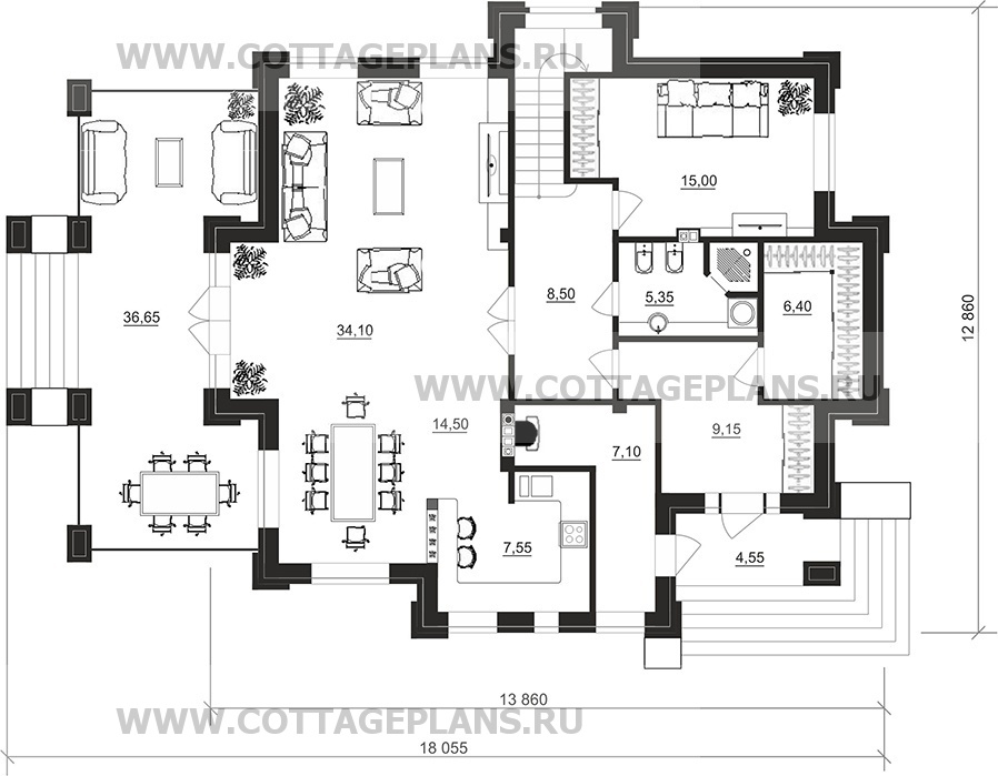 Поэтажные планы проект дома 200-79 общ. площадь 213,40 м2