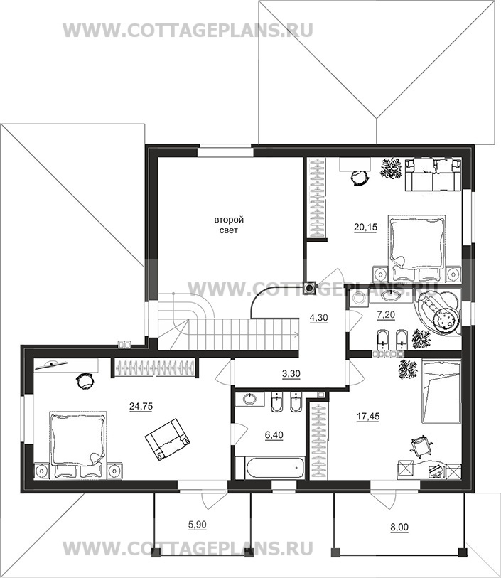 Поэтажные планы проект дома 97-67 общ. площадь 225,70 м2