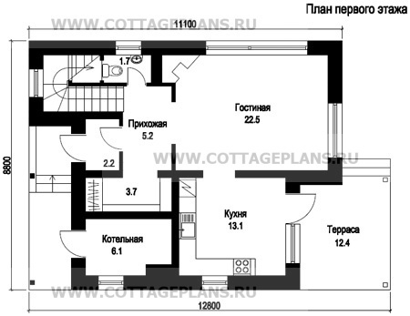 Поэтажные планы проект дома 47-24 общ. площадь 109,4 м2