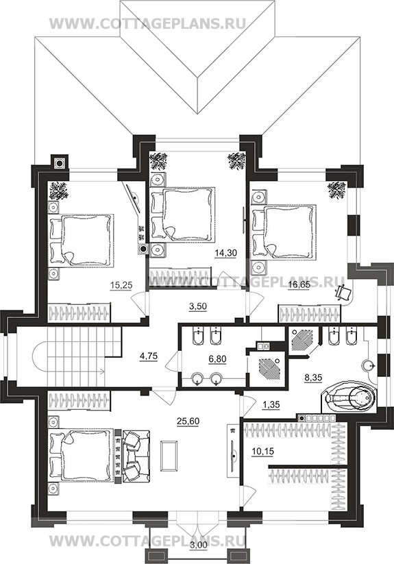 Поэтажные планы проект дома 200-76 общ. площадь 212,80 м2