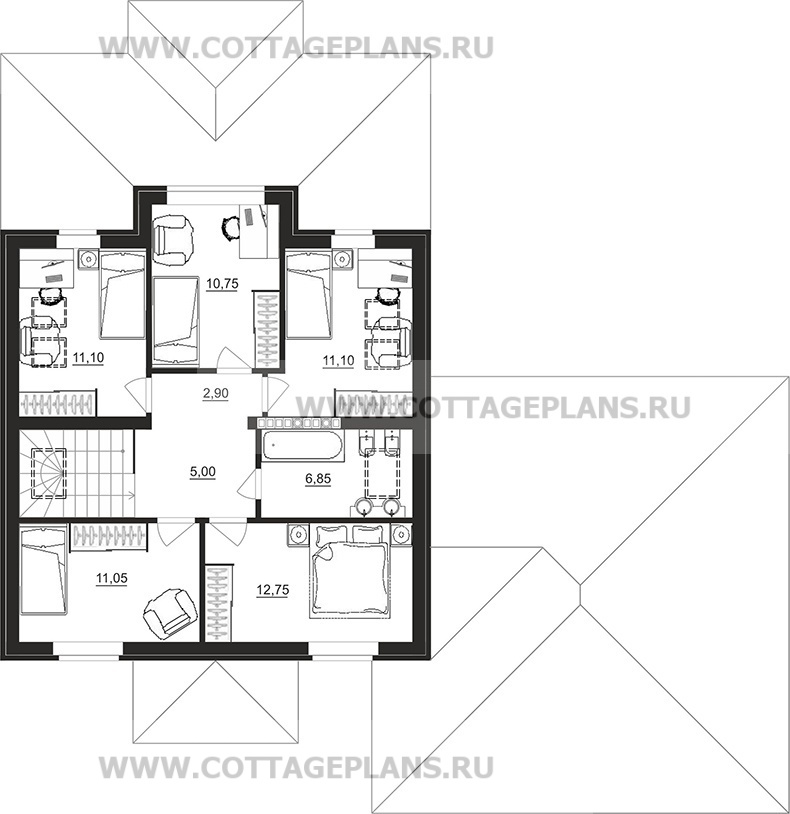 Поэтажные планы проект дома 78-91 общ. площадь 267,95 м2