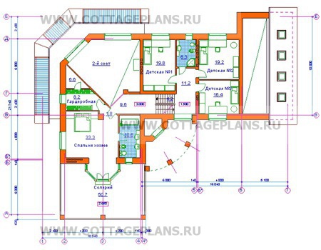 Поэтажные планы проект дома 34-08 общ. площадь 569,1м2