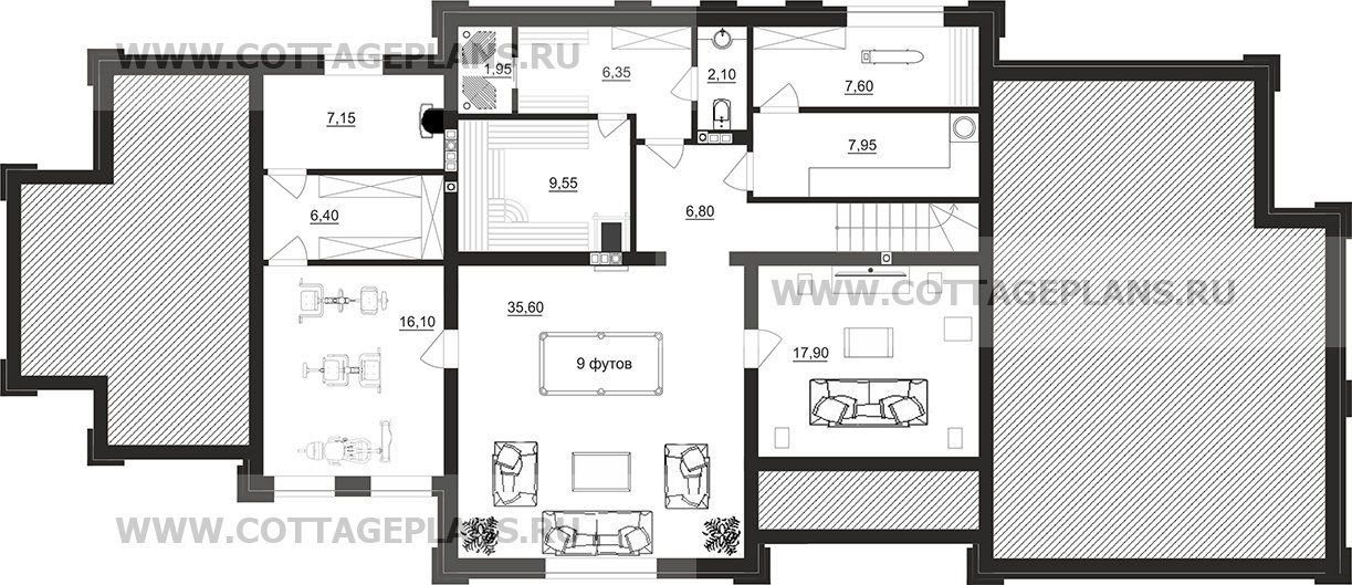 Поэтажные планы проект дома 205-17 общ. площадь 392,60 м2