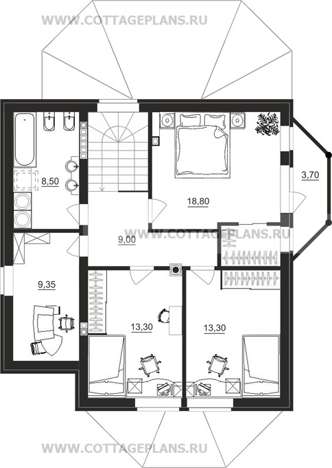 Поэтажные планы проект дома 93-01 общ. площадь 231,87 м2