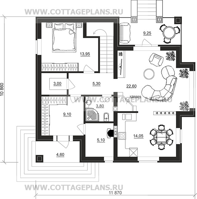 Поэтажные планы проект дома 75-58 общ. площадь 153,50 м2