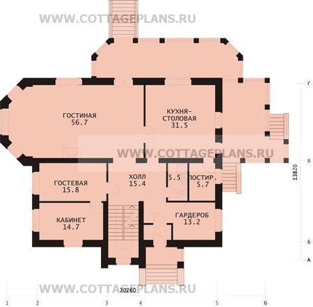 Поэтажные планы проект дома 47-76 общ. площадь 600,1 м2
