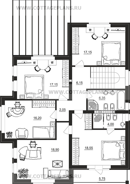 Поэтажные планы проект дома 98-51 общ. площадь 324,50 м2