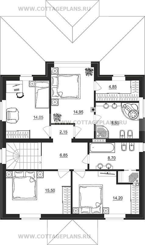 Поэтажные планы проект дома 29-57 общ. площадь 176,70 м2