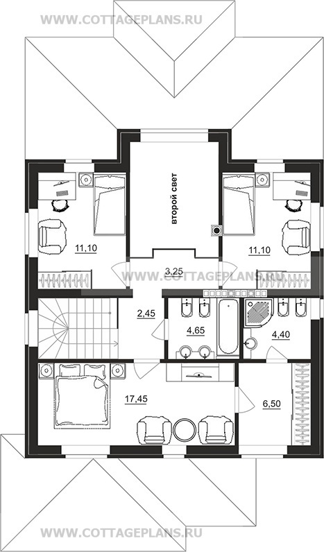 Поэтажные планы проект дома 98-06 общ. площадь 201,60 м2
