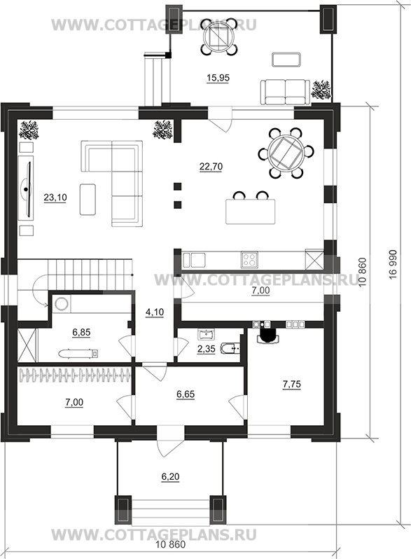 Поэтажные планы проект дома 206-47 общ. площадь 174,30м2