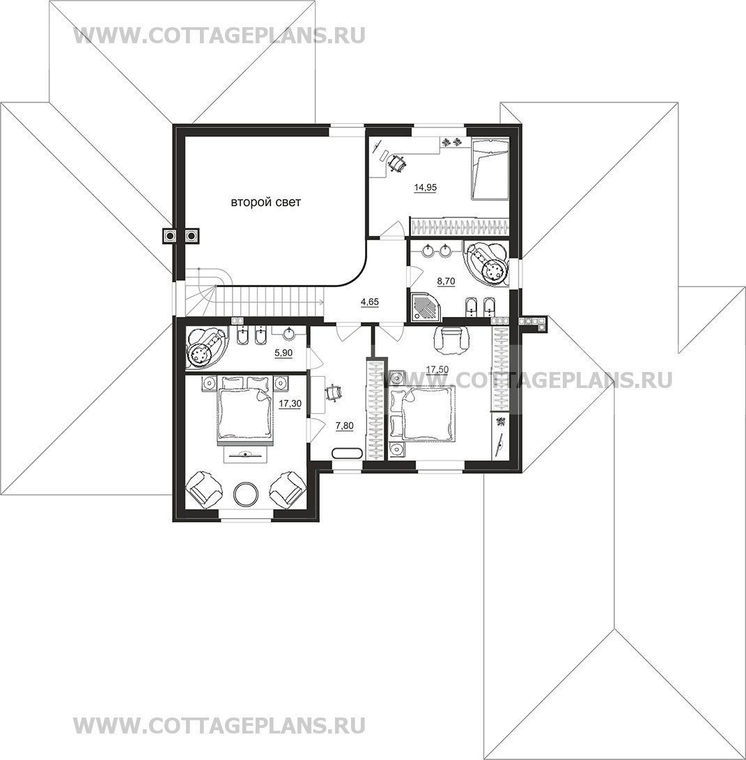 Поэтажные планы проект дома 95-37 общ. площадь 320,20 м2