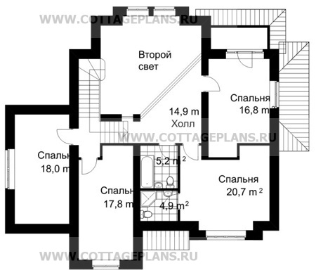 Поэтажные планы проект дома 32-17 общ. площадь 305,8м2