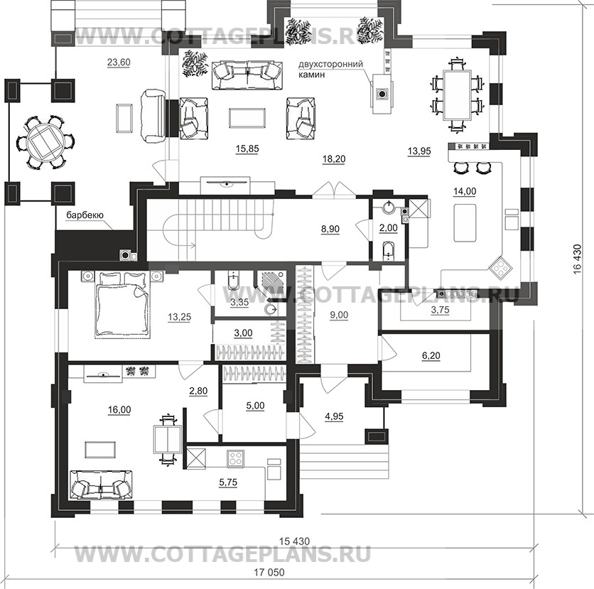 Поэтажные планы проект дома 203-07 общ. площадь 381,90 м2