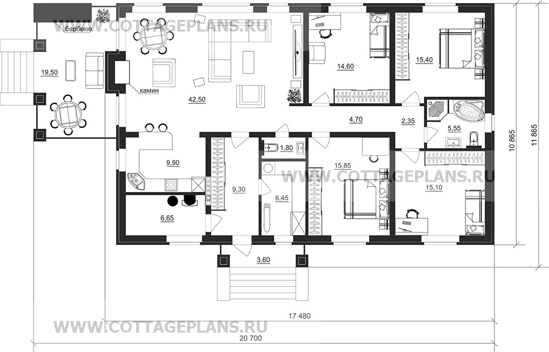 Поэтажные планы проект дома 702-31 общ. площадь 150,15м2