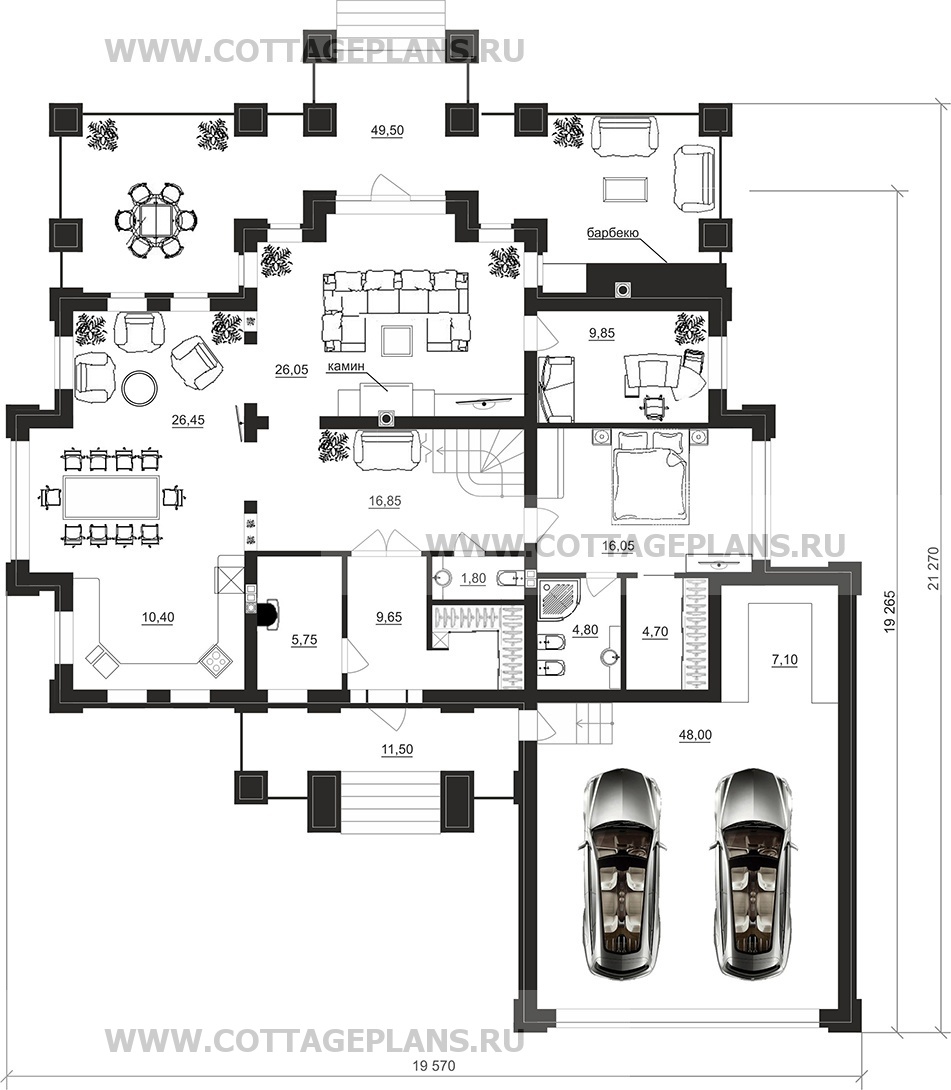 Поэтажные планы проект дома 200-27 общ. площадь 306,55 м2