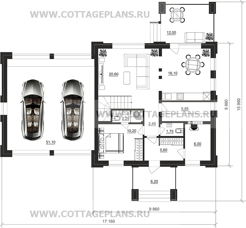 Поэтажные планы проект дома 106-52 общ. площадь 173,65м2