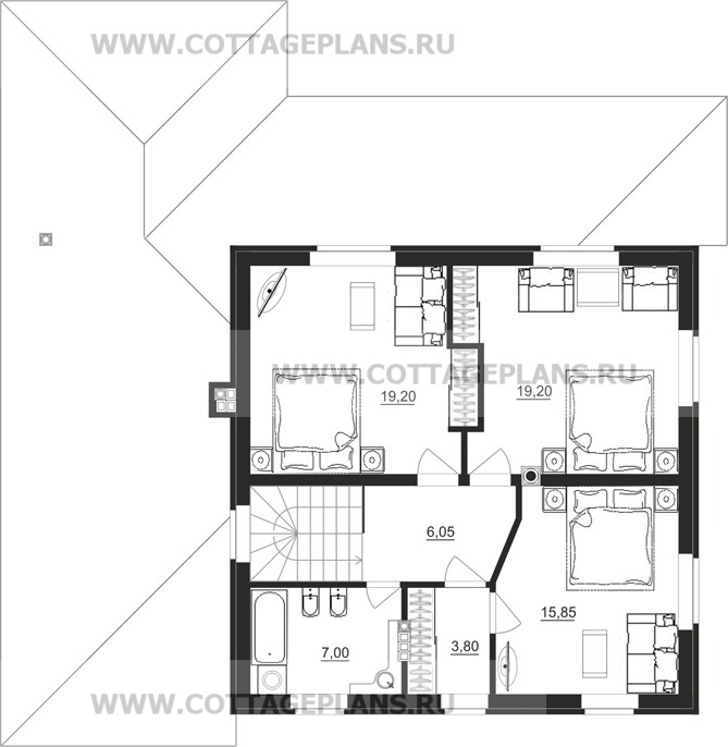 Поэтажные планы проект дома 88-73 общ. площадь 173,50 м2