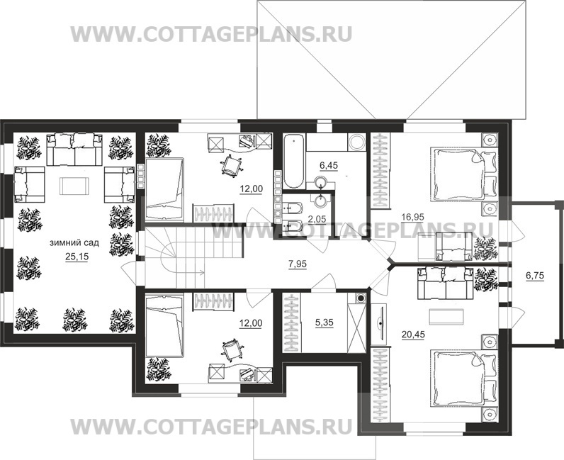 Поэтажные планы проект дома 89-33 общ. площадь 226,25 м2
