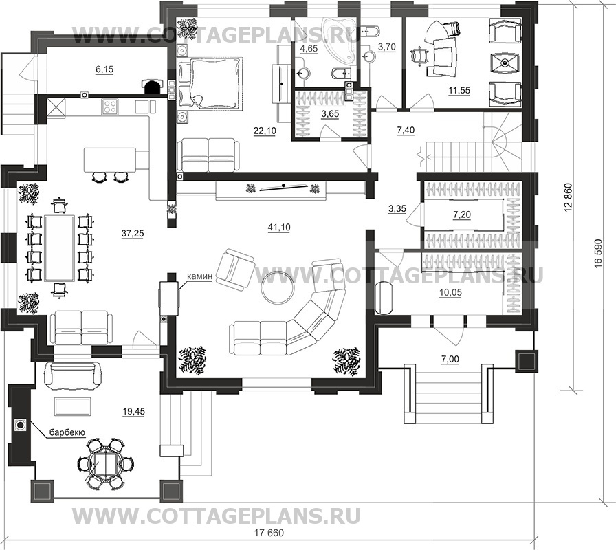 Поэтажные планы проект дома 202-52 общ. площадь 297,5 м2