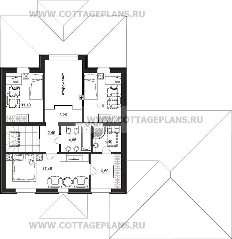 Поэтажные планы проект дома 201-11 общ. площадь 257,55 м2